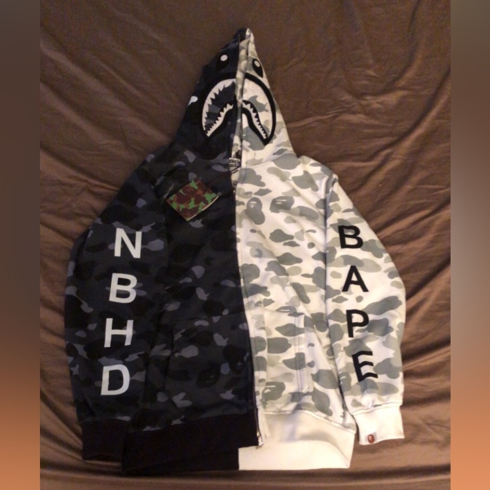BAPE Color Camo Shark Full Zip Hoodie GREY